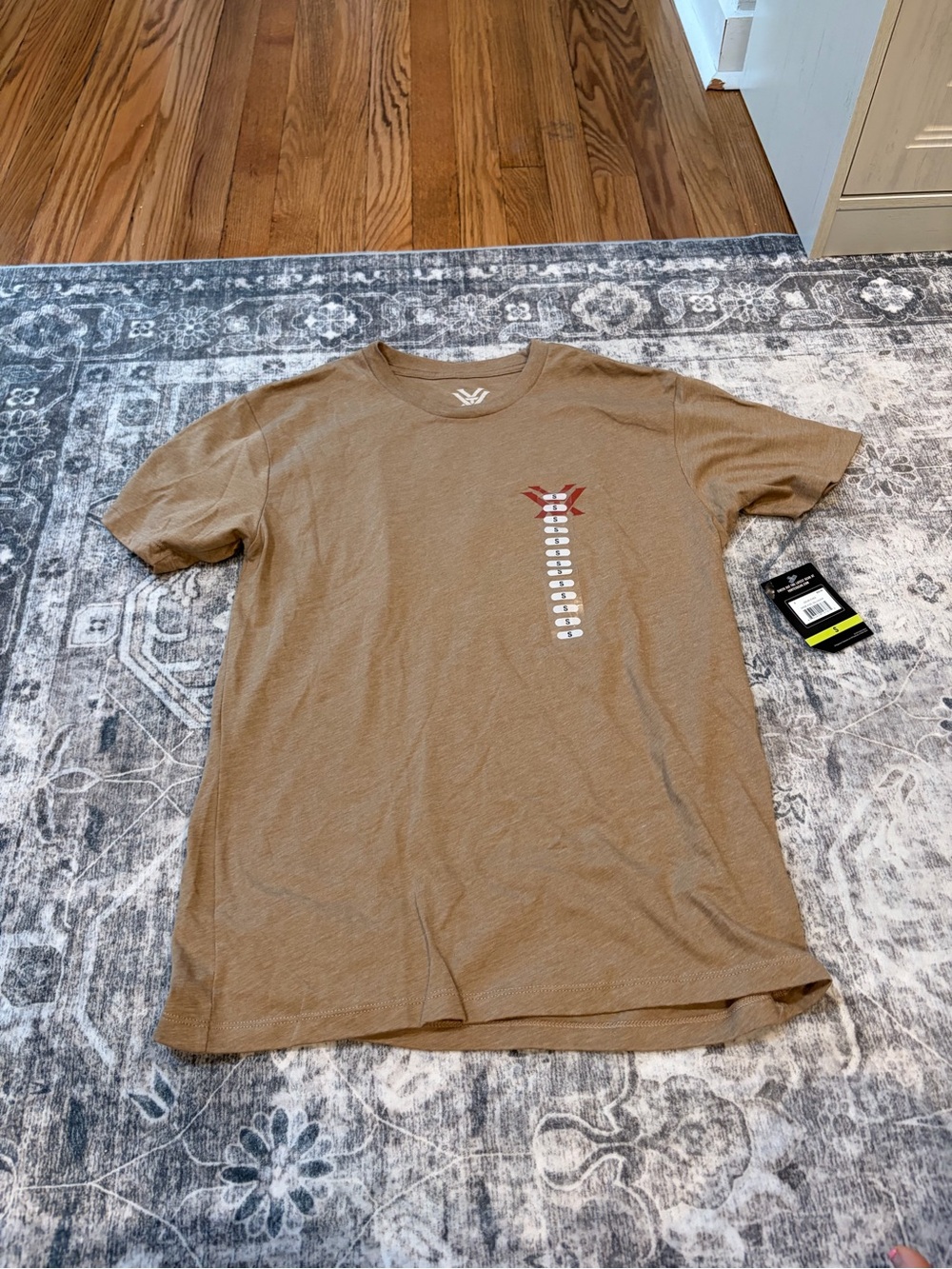 Men's Tan Short Sleeve Graphic Crew Tee by